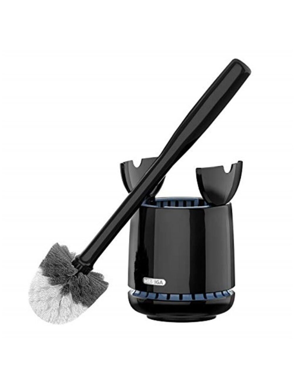 Toilet Bowl Brush With Holder Black Bathroom Cleaning Brush Heavy Duty Bristles